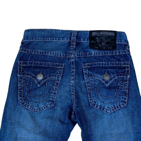 VINTAGE True Religion Jeans Size 32 RICKY BIG T Gray Stitch - Picture 2 of 9